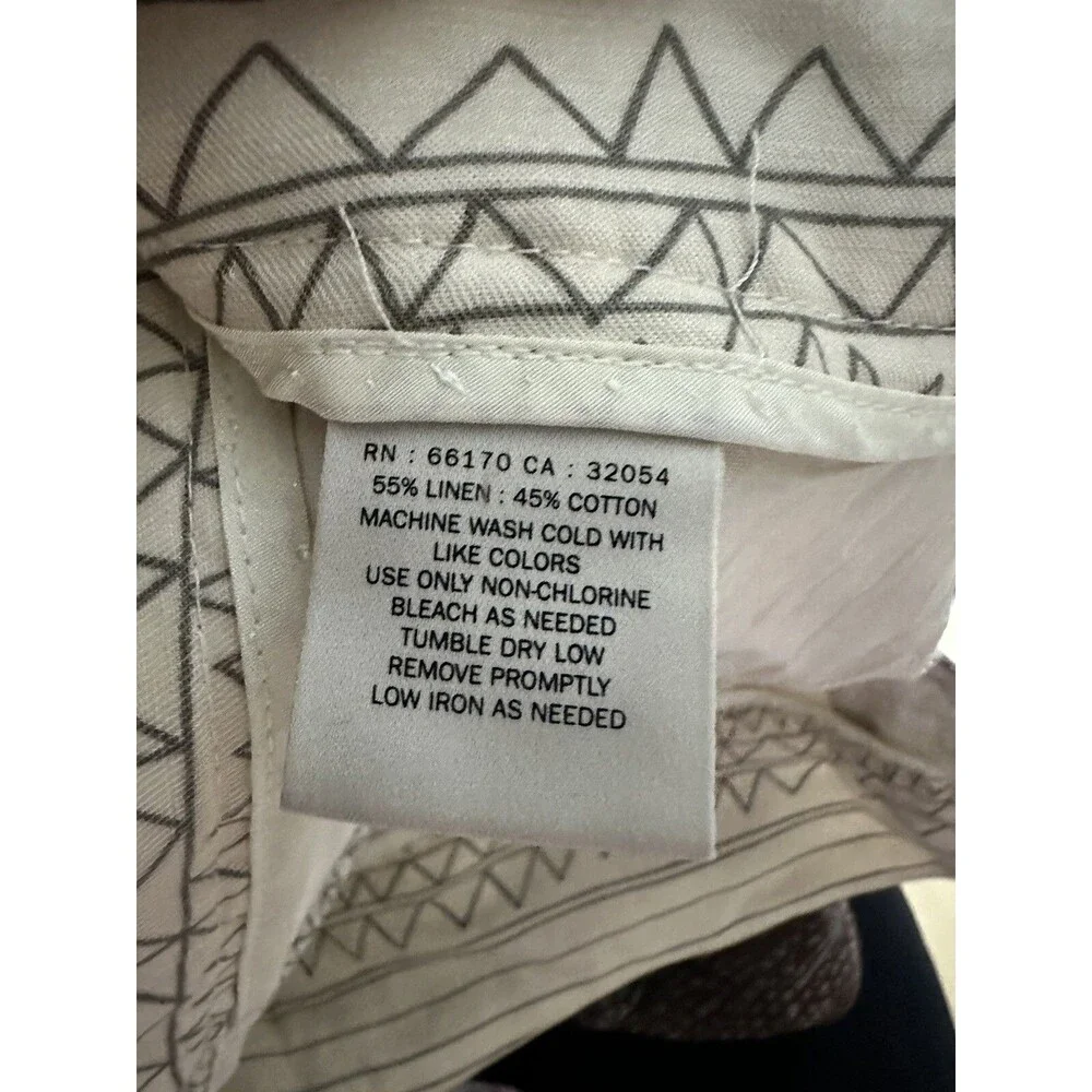 Anthropologie Coquille Ombré Scribble Short sz 4 Beige Brown Pleated Linen Blend - Picture 11 of 11